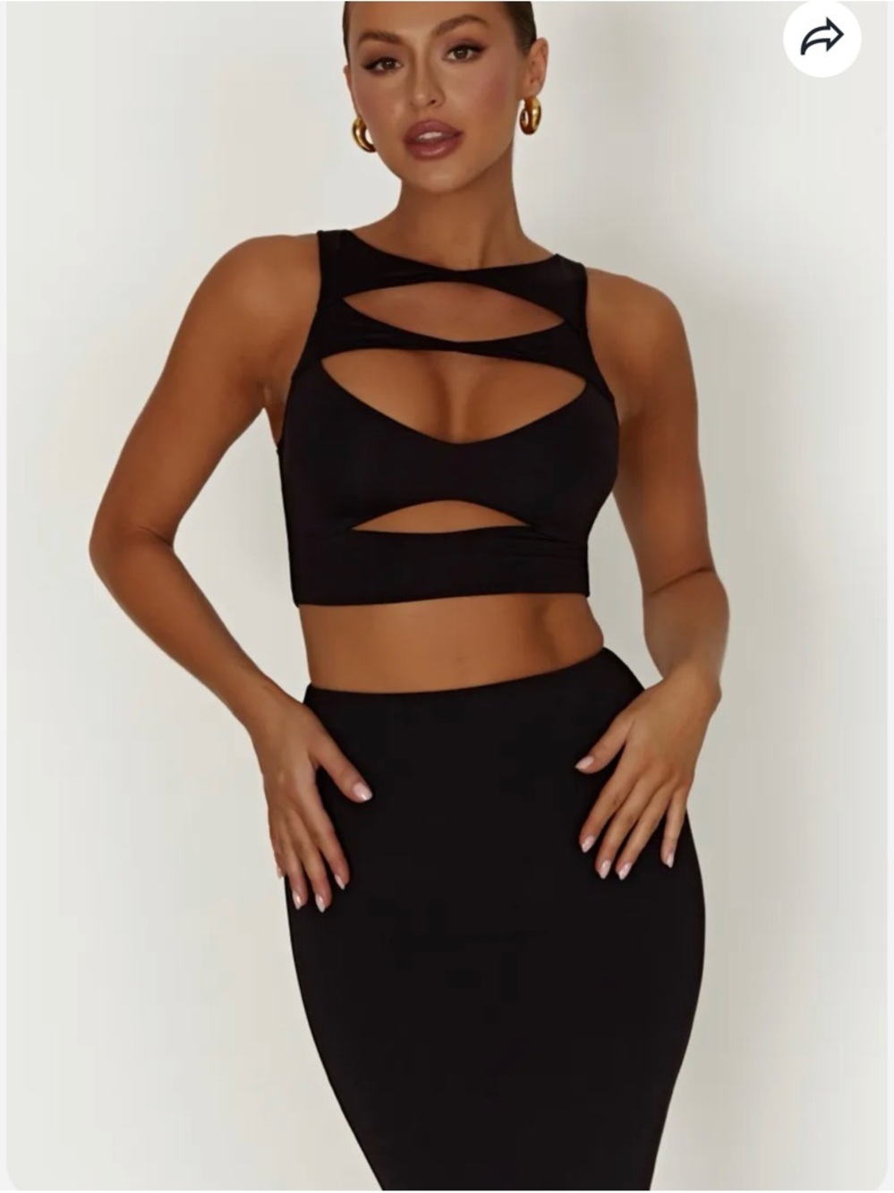 MESHKI Chloe Cut Out Crop Top